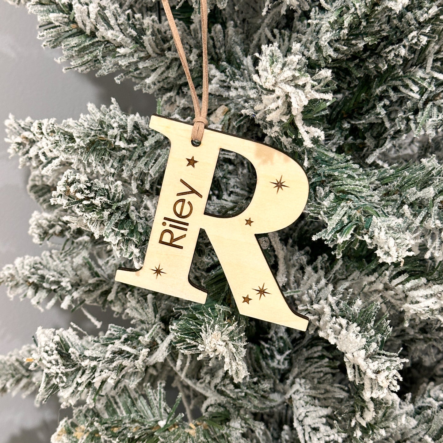 Personalised Initial Wooden Christmas Ornament | Stocking Tag