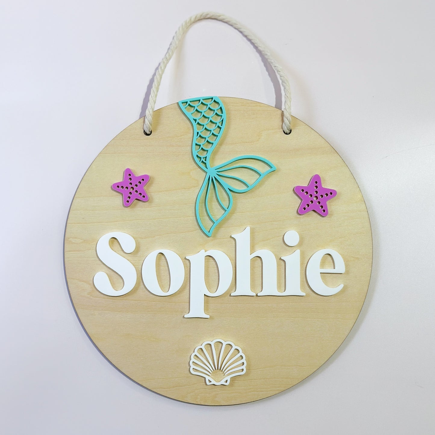 Personalised Mermaid Wooden Door Sign