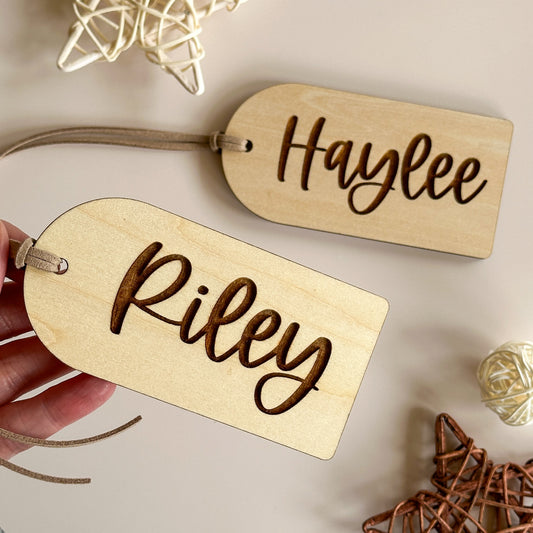 Personalised Wooden Christmas Stocking Tag | Gift Tag