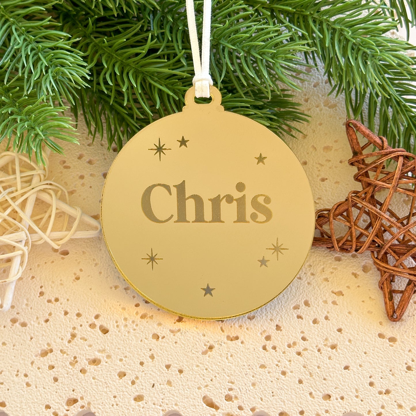 Personalised Christmas Ornament | Mirror Acrylic Christmas Bauble