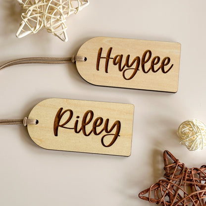 Personalised Wooden Christmas Stocking Tag | Gift Tag