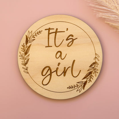 Gender Reveal Plaque | Its a Girl Sign | Its a Boy Sign | Wooden Sign