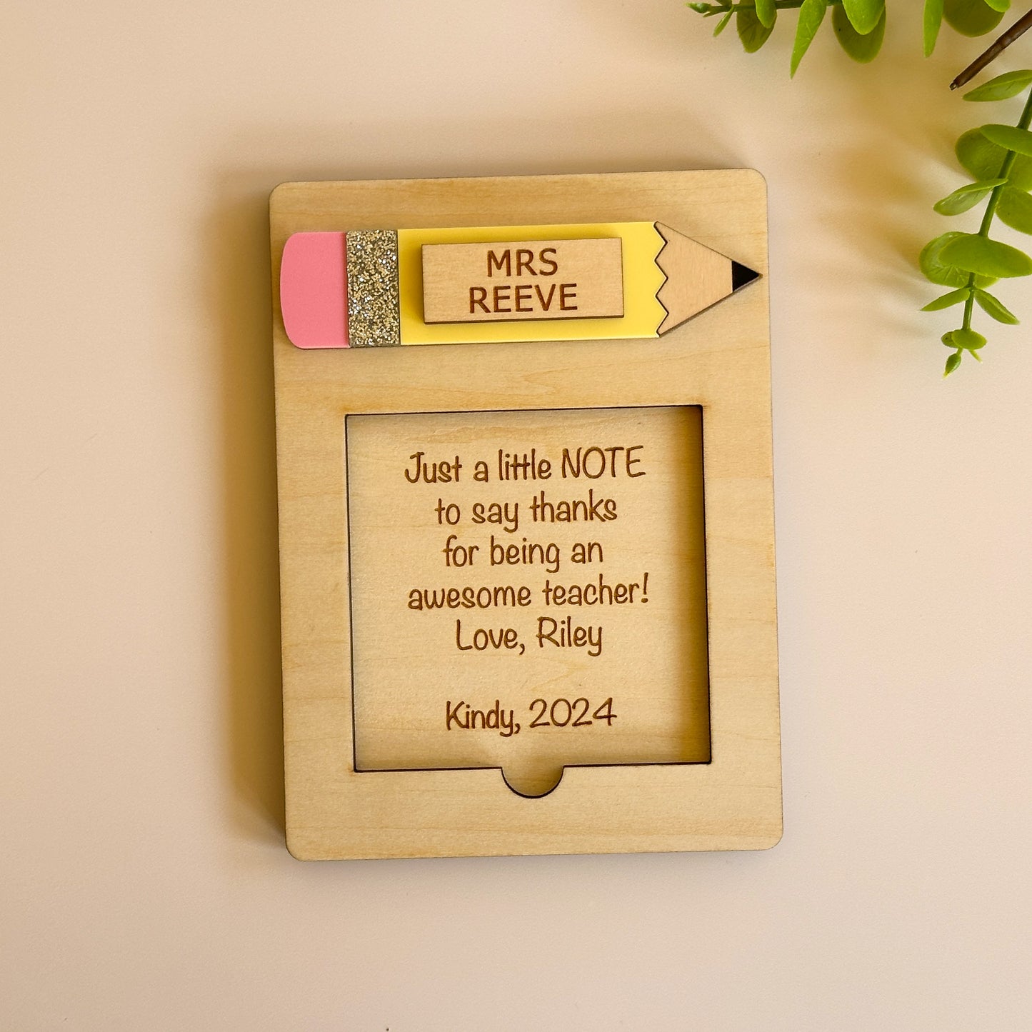 Teacher Sticky Note Holder | Thank you Teacher Gift