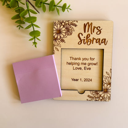 Teacher Sticky Note Holder Flowers | Thank you Teacher Gift