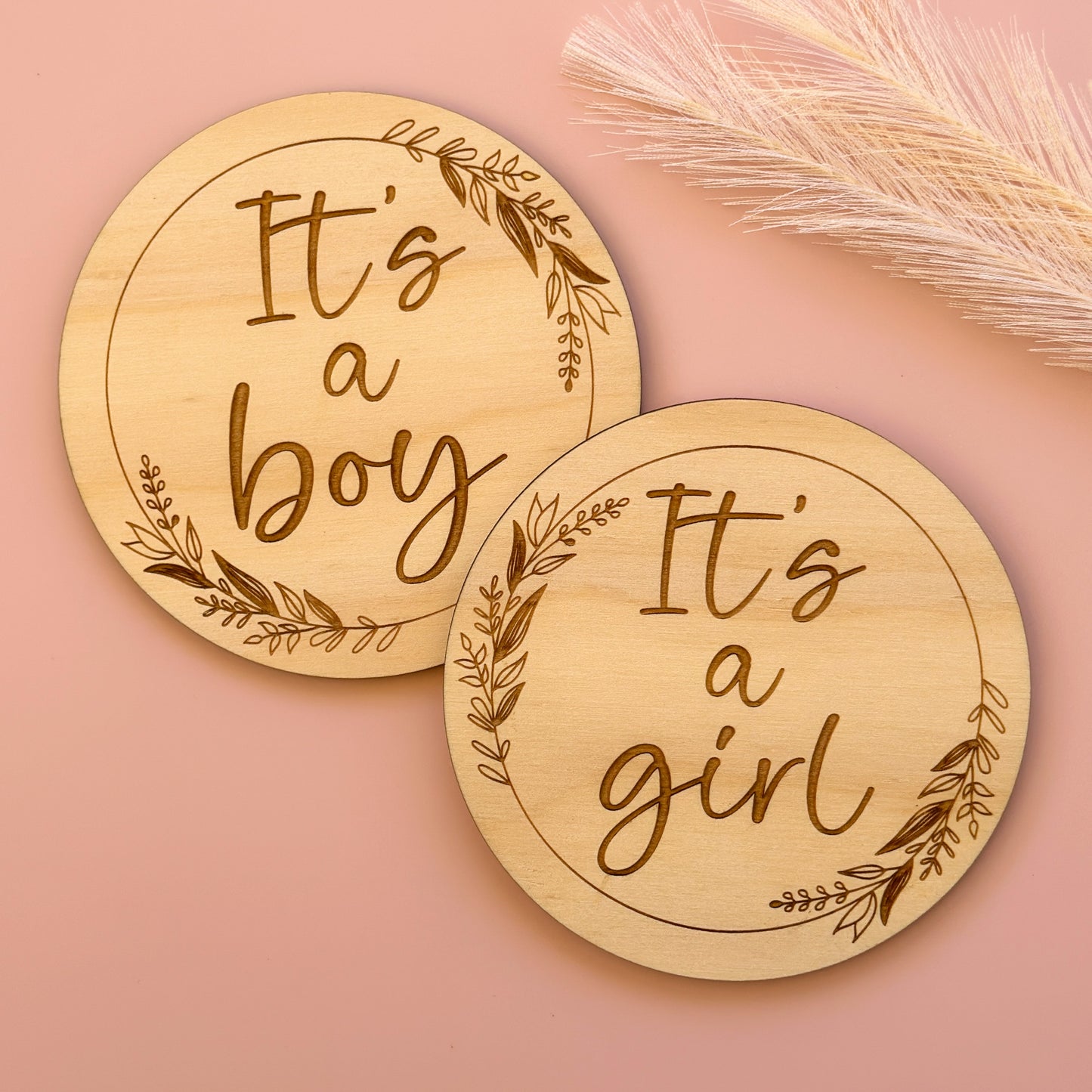 Gender Reveal Plaque | Its a Girl Sign | Its a Boy Sign | Wooden Sign