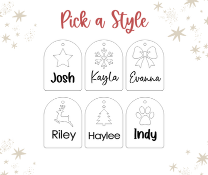 Personalised Christmas Tag | Wooden Christmas Stocking Tag