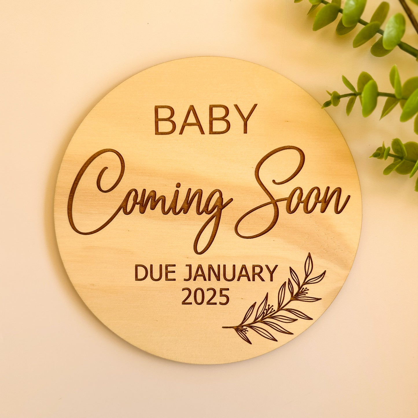 Pregnancy Announcement Sign Baby Coming Soon