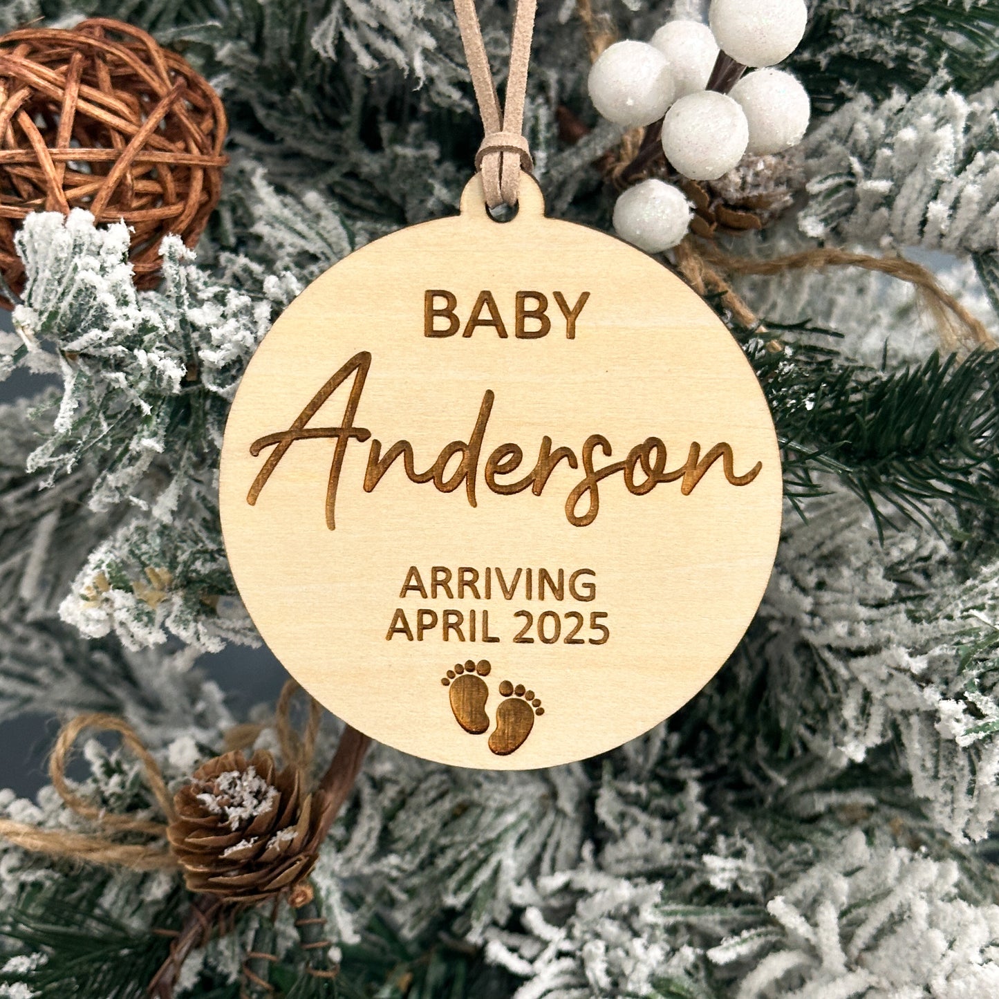 Personalised Pregnancy Christmas Tree Ornament