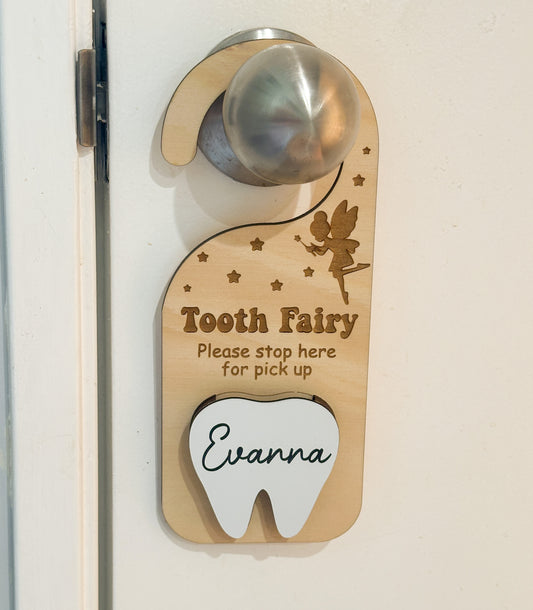 Tooth Fairy Hanger - Tooth Fairy Pickup Box - Personalised with Name