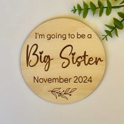 Going to be a Big Sister/Big Brother Pregnancy Announcement Plaque