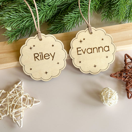 Personalised Wooden Christmas Stocking Tag