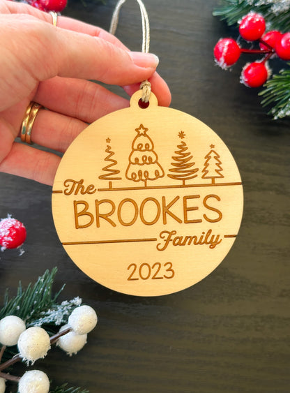 Family Christmas Ornament | Surname Tree Decoration