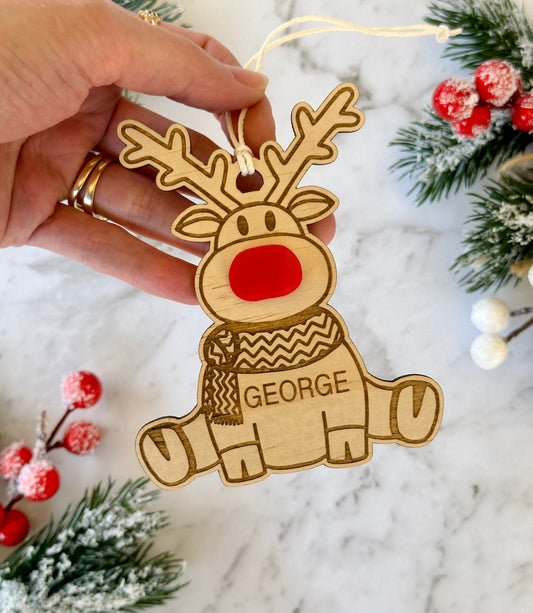 Personalised Christmas Tree Ornament | Reindeer Ornament