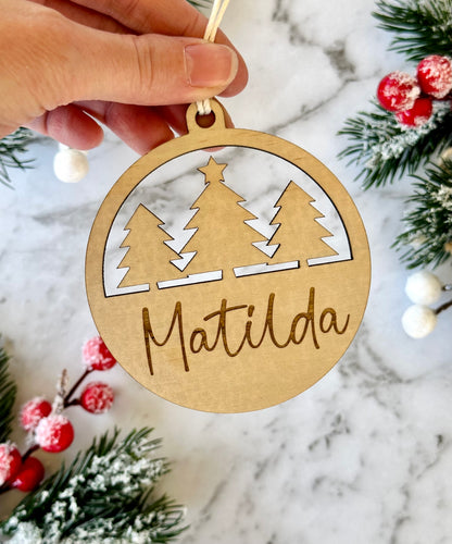 Personalised Christmas Ornament | Wooden Christmas Bauble