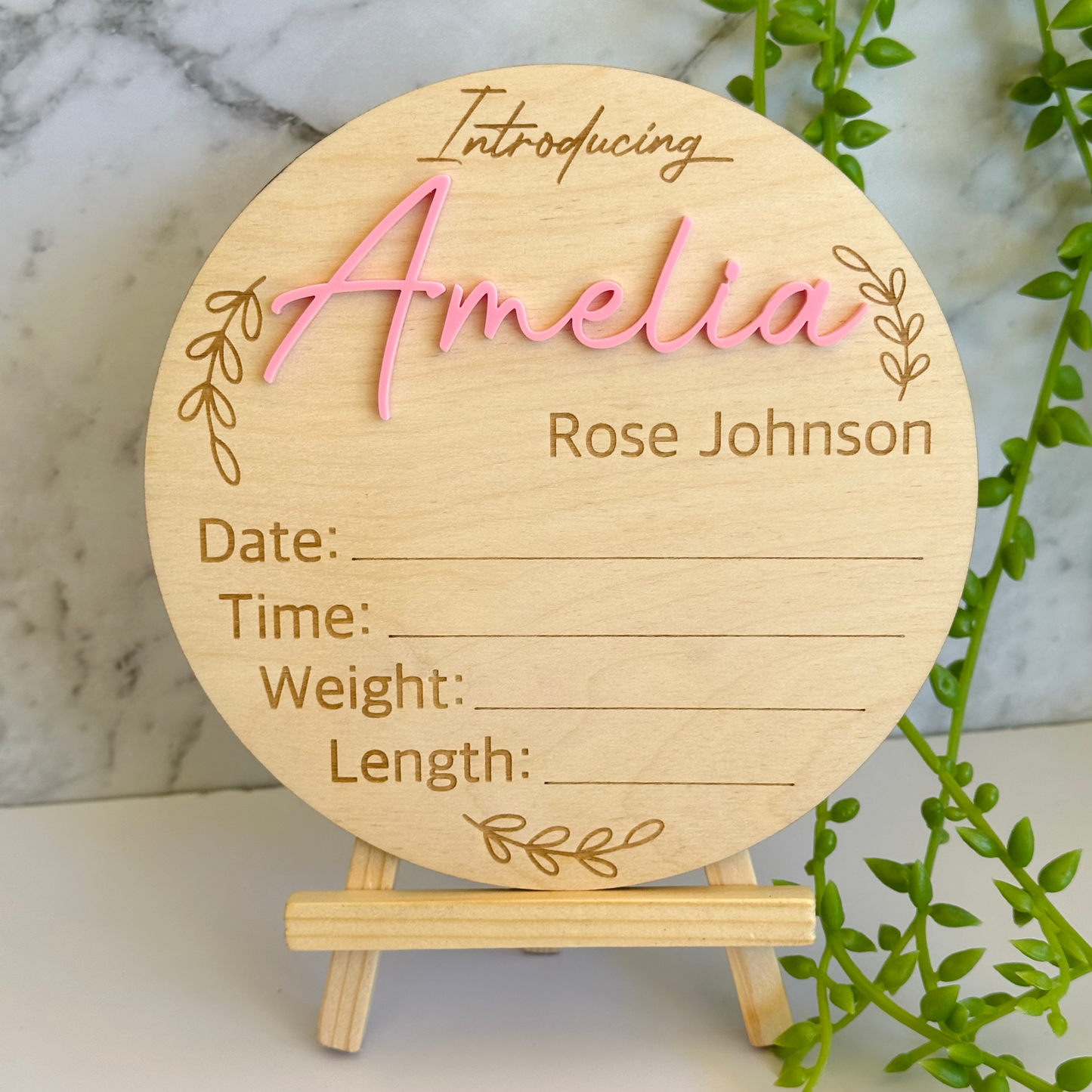 Personalised Baby Birth Announcement Plaque