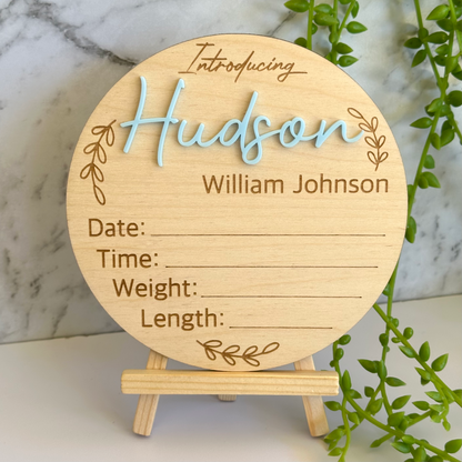 Personalised Baby Birth Announcement Plaque