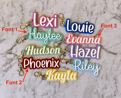 Personalised Bag Tag | Personalised Name Keyring | Name Bag Tag