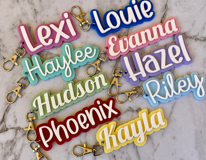 Personalised Bag Tag | Personalised Name Keyring | Name Bag Tag